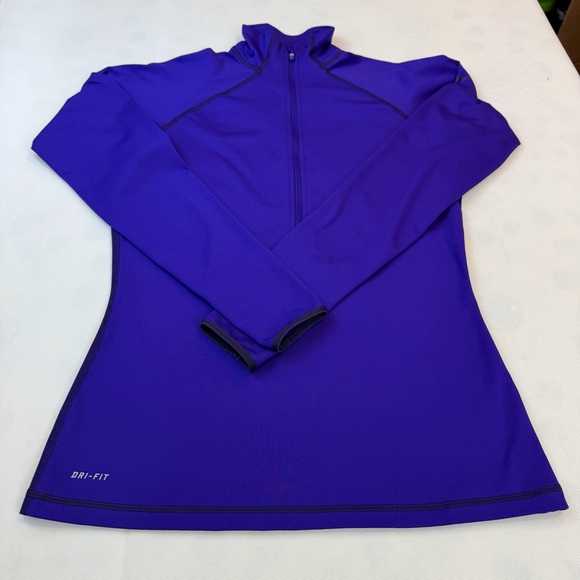 Nike Pro Purple Dri Fit Half Zip Shirt - Picture 16 of 16